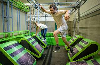 Familie Burkart im Indoor Funpark Arosa